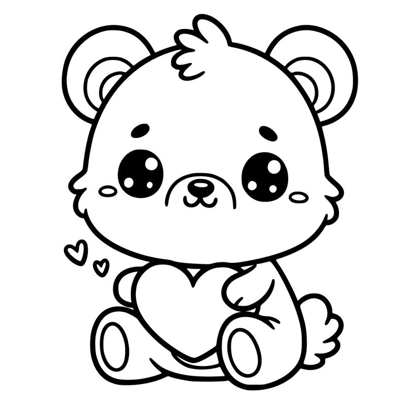 cute teddy bear with a heart in its hand
