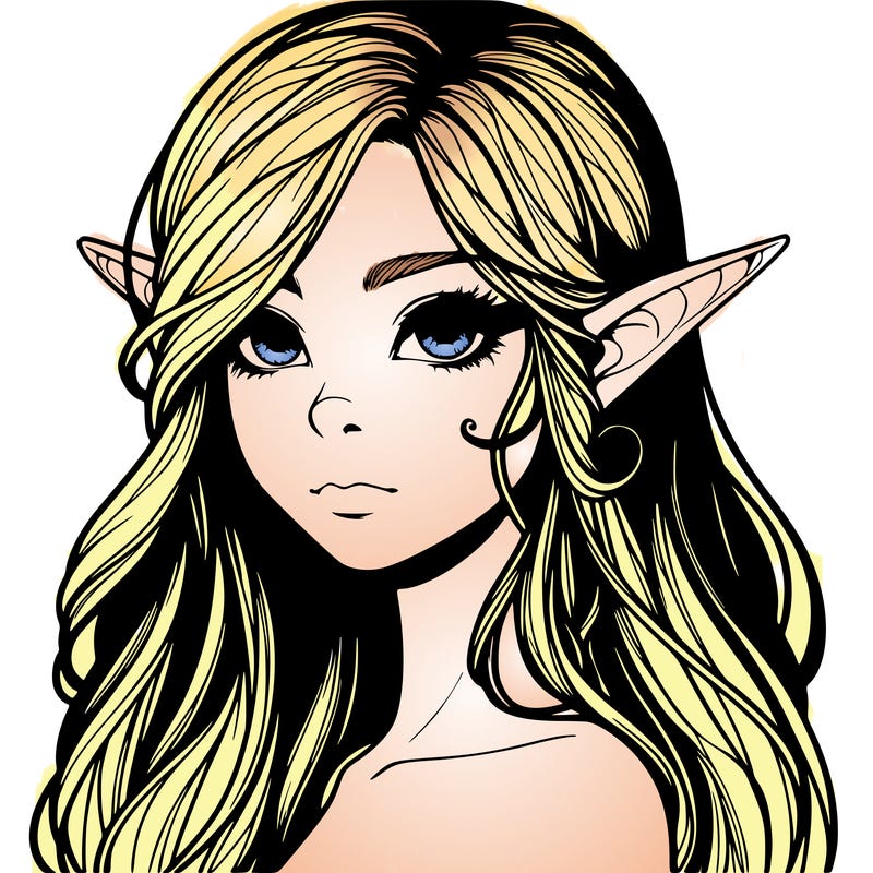 elf girl realistic dark fantasy