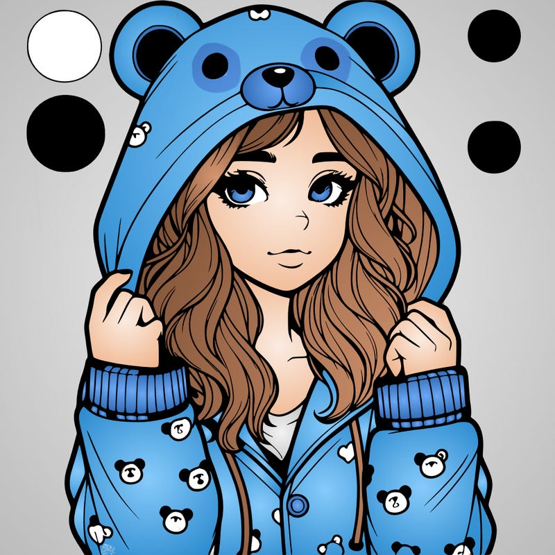 realistic girl in a animal pjs hoodie