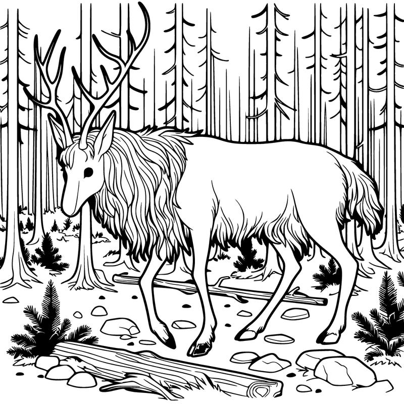 realistic windigo in the woods