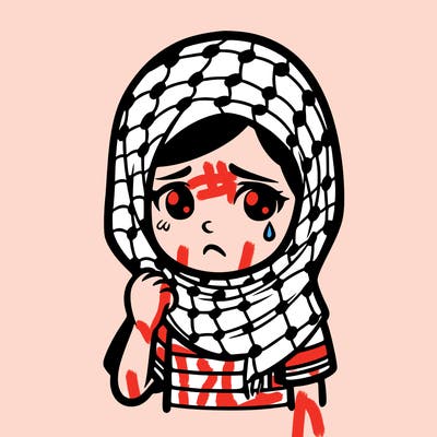 sad girl in gaza