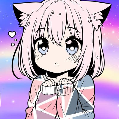 shy anime catgirl