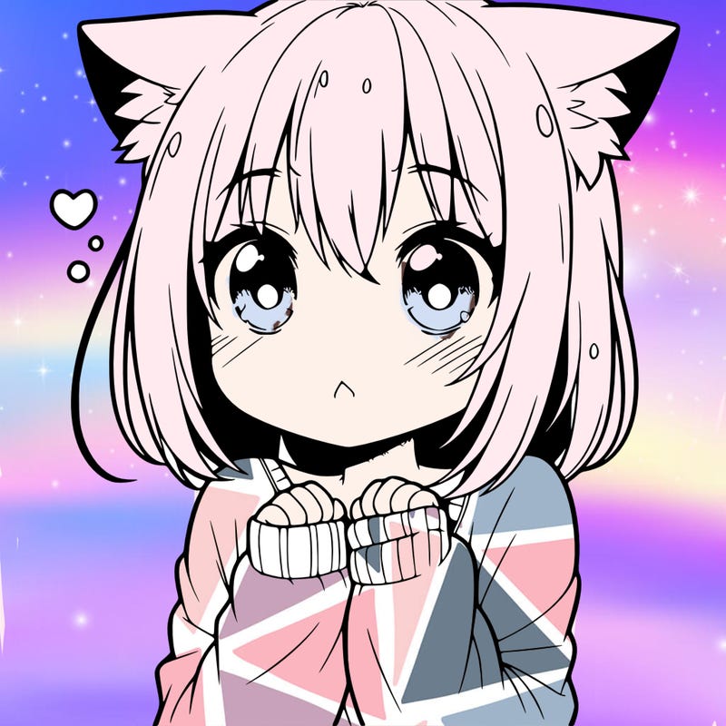 shy anime catgirl