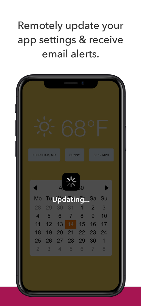 Kiosk Pro Basic - Smartphone screen showing remote update notification for Kiosk Pro Basic
