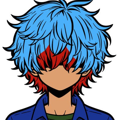 manga boy fluffy hair covering his eyes