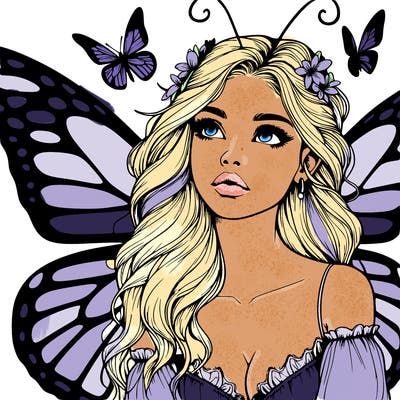 butterfly fairy realistic girl