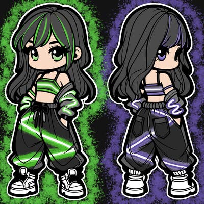 girl in crop top and baggy pants