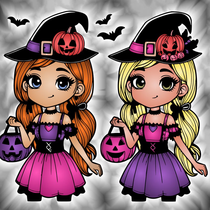 realistic girl with halloween