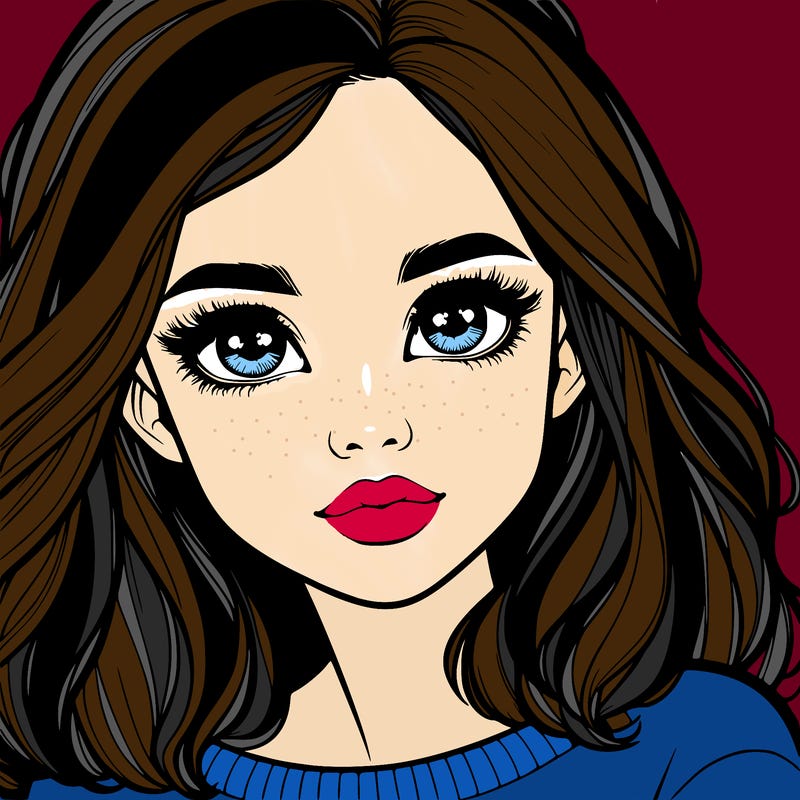 realistic girl whith cute eyes