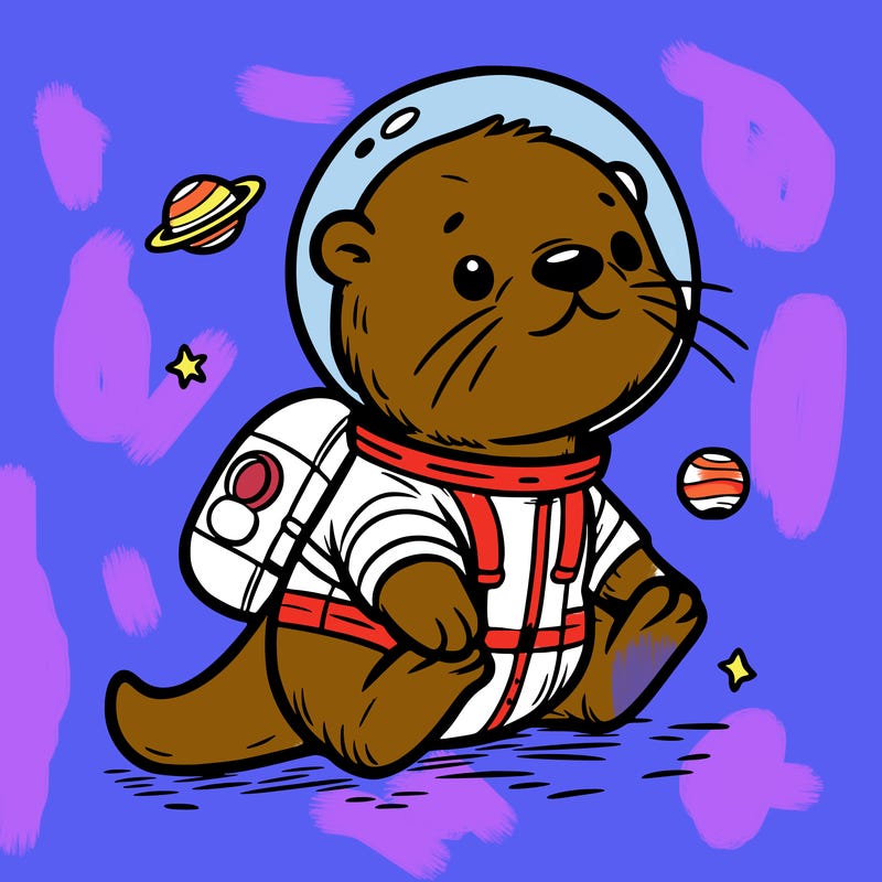 otter in a space suit
