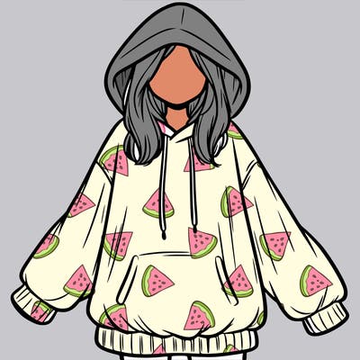 girl in oversized hoodie