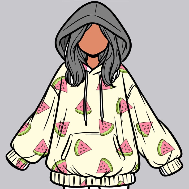 girl in oversized hoodie