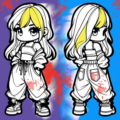 girl in crop top and baggy pants