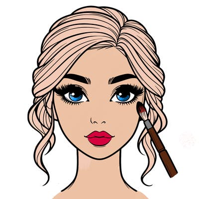 realistic person with makeup