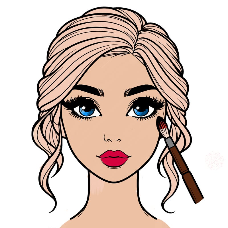 realistic person with makeup