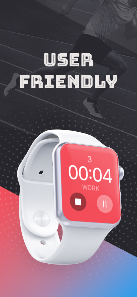 interval timer hiit or running - Pantalla de Apple Watch mostrando un temporizador de intervalos para entrenamientos HIIT