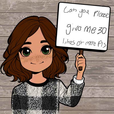 realistic girl holding up a sign