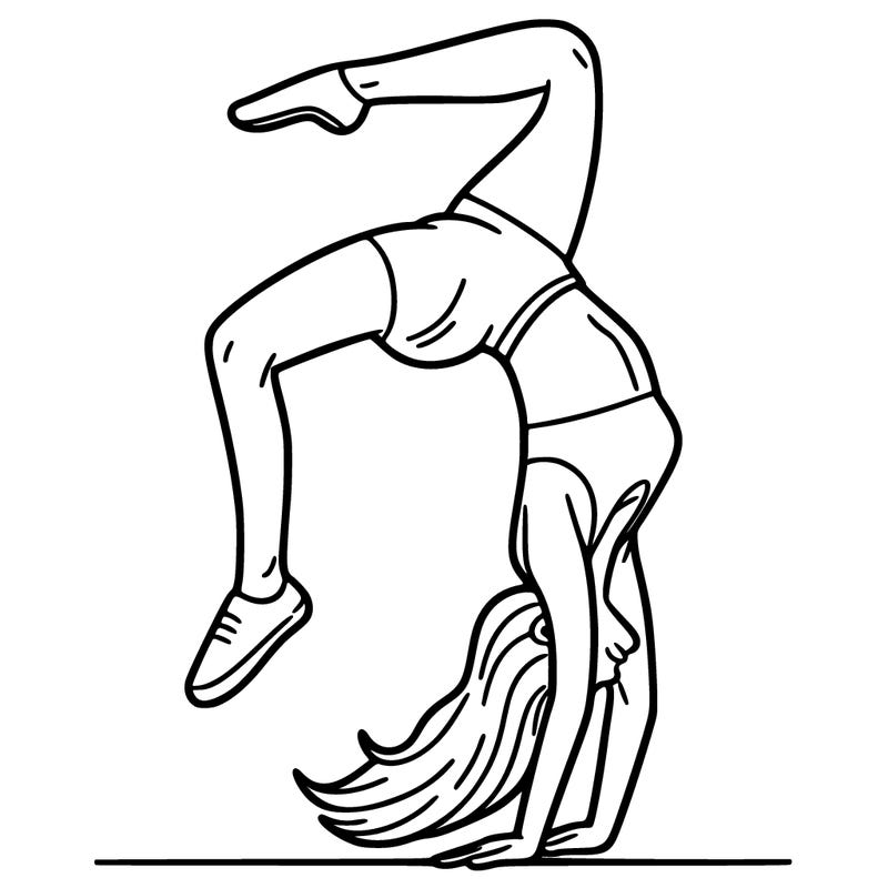 woman doing backflip