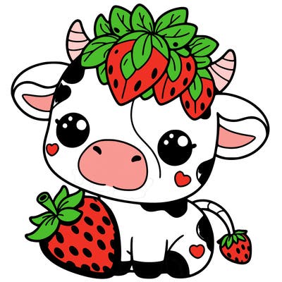 cute strawberry cow
