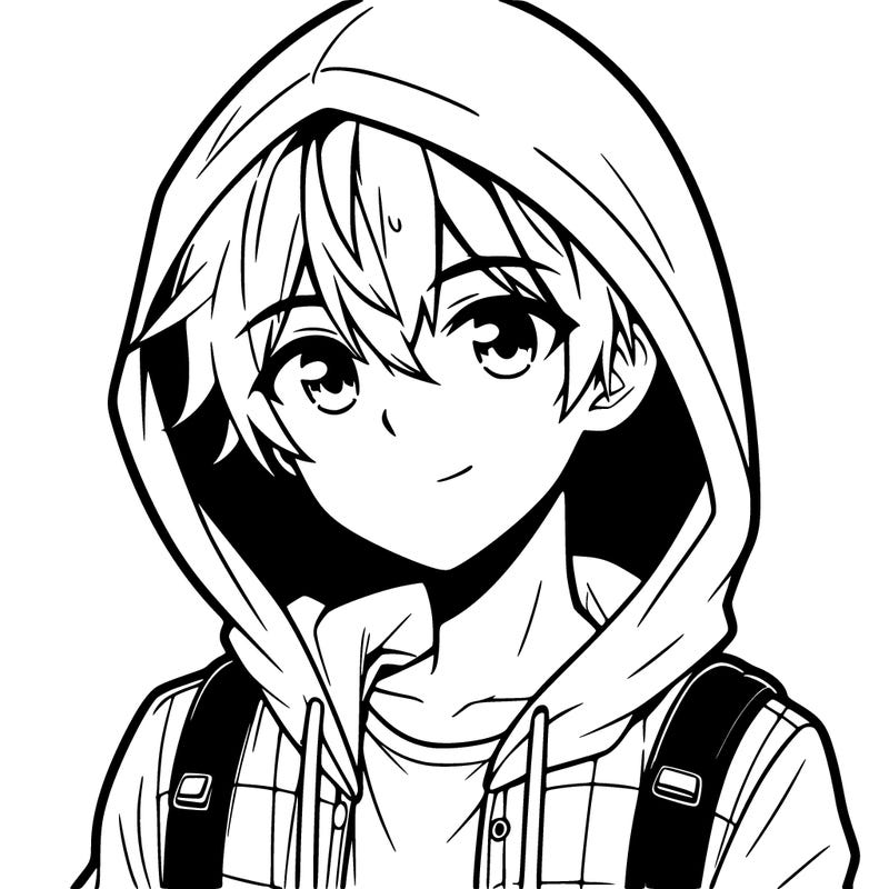 anime guy with hoodie