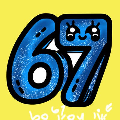 the numbers 67
