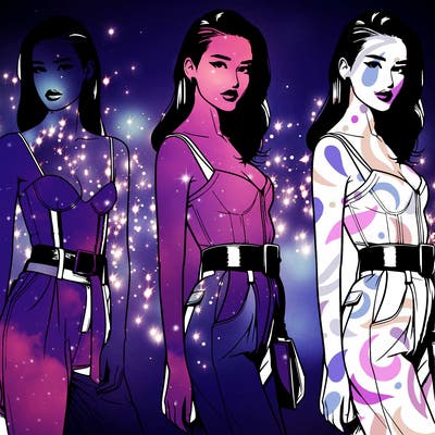 realistic female fashion pose