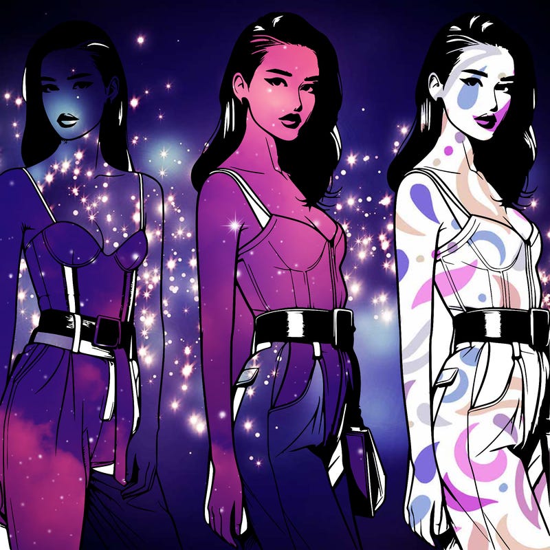 realistic female fashion pose