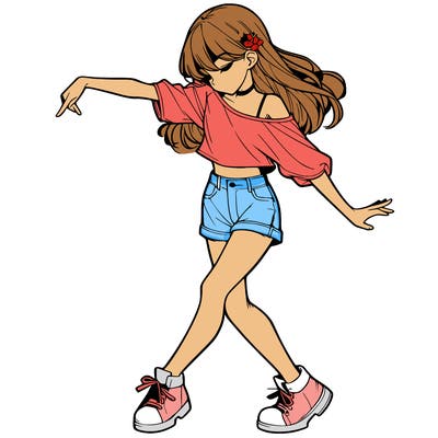 realistic girl danceing