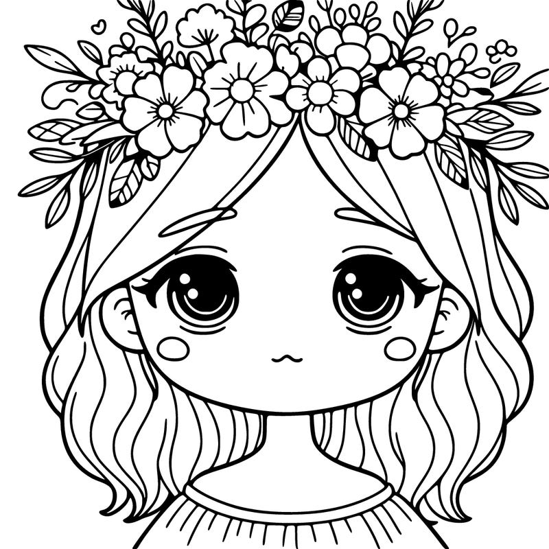 girl with flowers crown