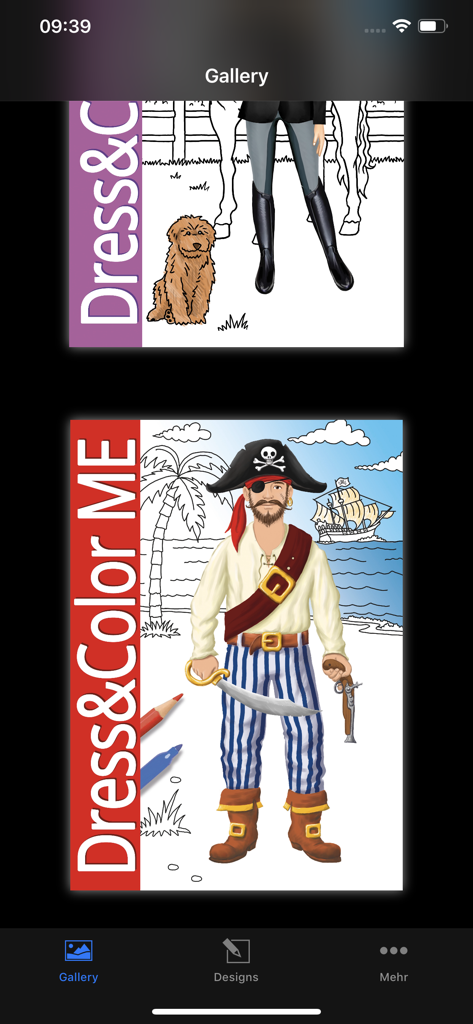 Dress and Color Me - Dress and Color Meアプリのギャラリーのスクリーンショット。海賊と馬に乗ったライダーのお絵かき帳カテゴリが表示されています。