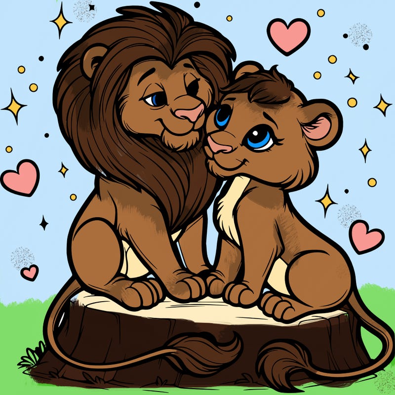 lion and lioness inlove