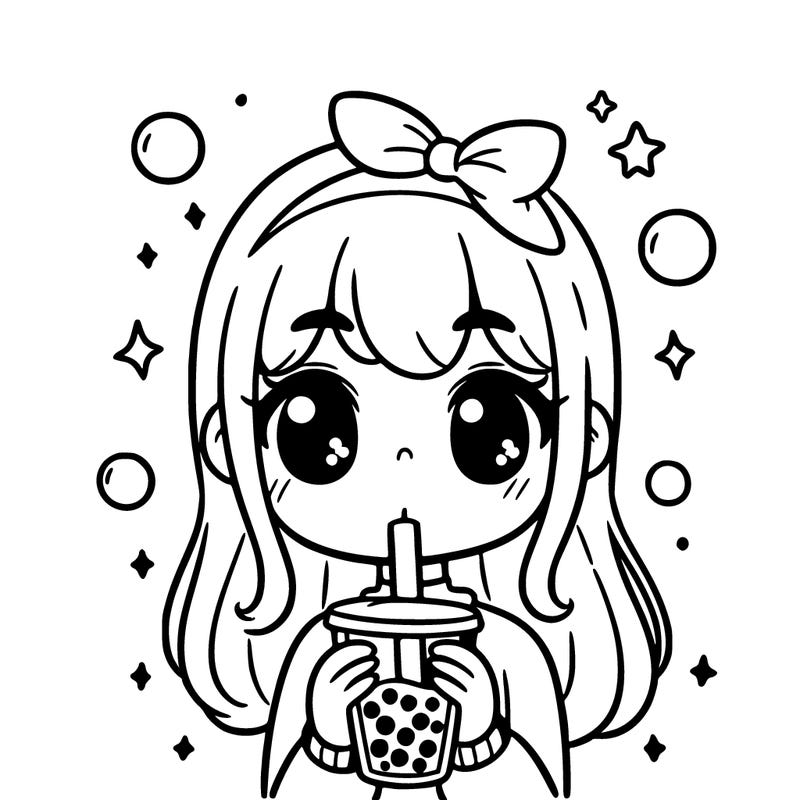 girl drinking bubble tea