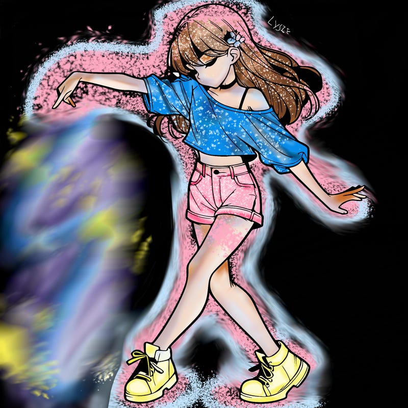 realistic girl danceing