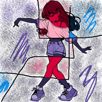 realistic girl danceing
