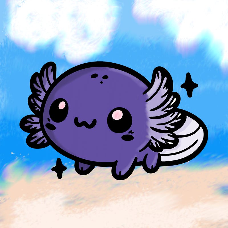 cute easy baby axolotl