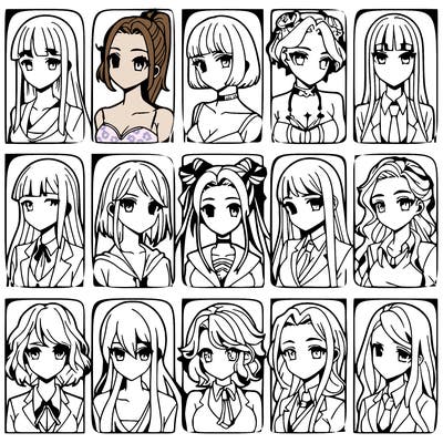 girls that look diffrent anime