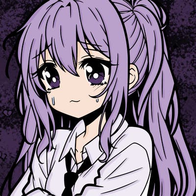 anime girl that is sad but has to keep smiling