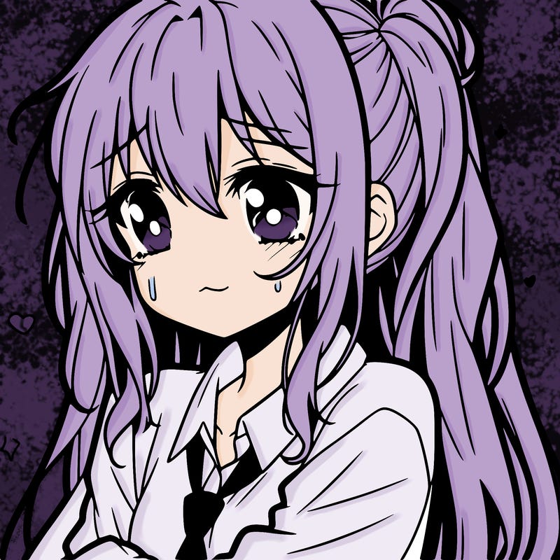 anime girl that is sad but has to keep smiling