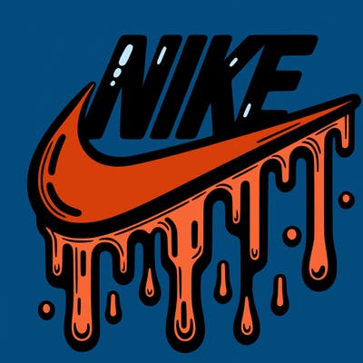 dripping nike logo