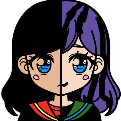 a split of a girl
