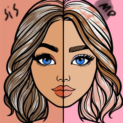 realistic girl split half