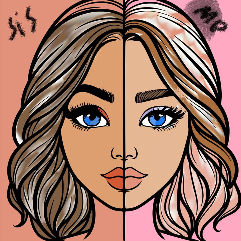 realistic girl split half