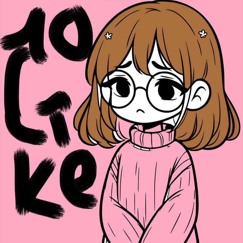 sad girl with glasses in a sweater