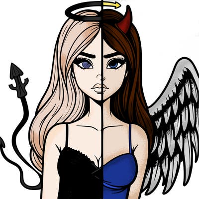 devil vs angel realistic girl