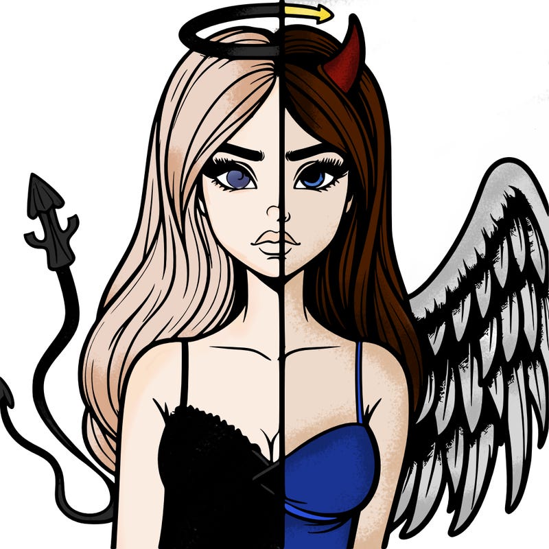 devil vs angel realistic girl