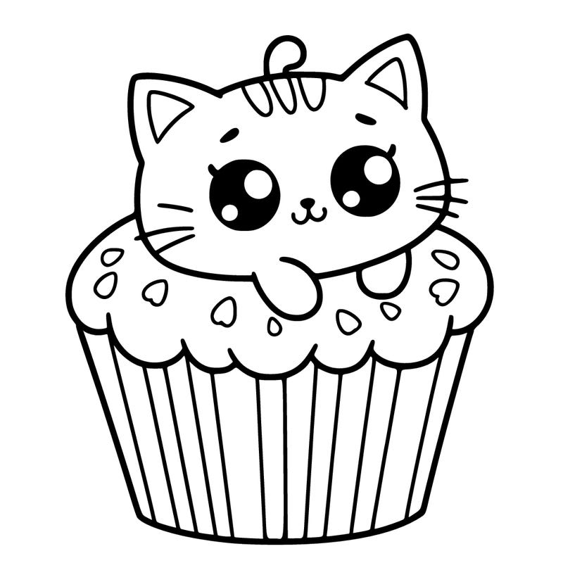 a kitty sitting in a cupcake