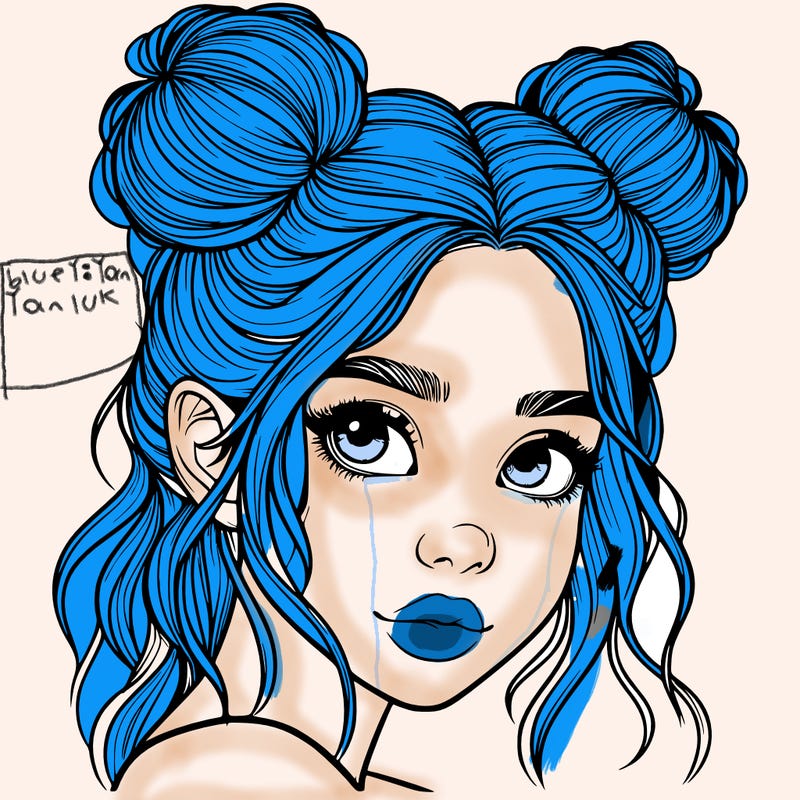 realistic girl with hair buns on her head