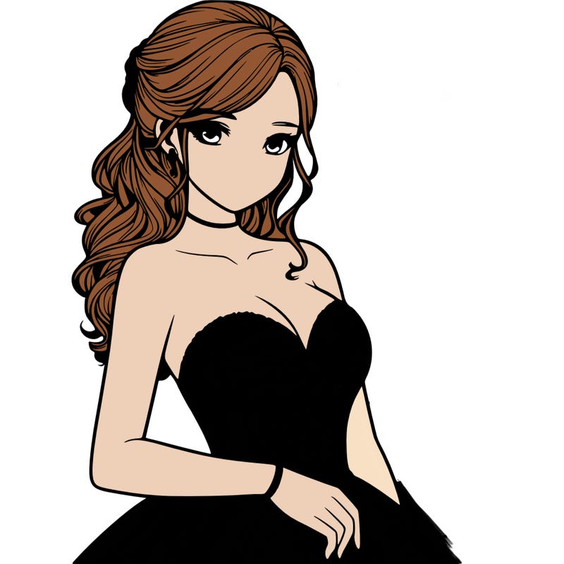 realistic girl in prom dress