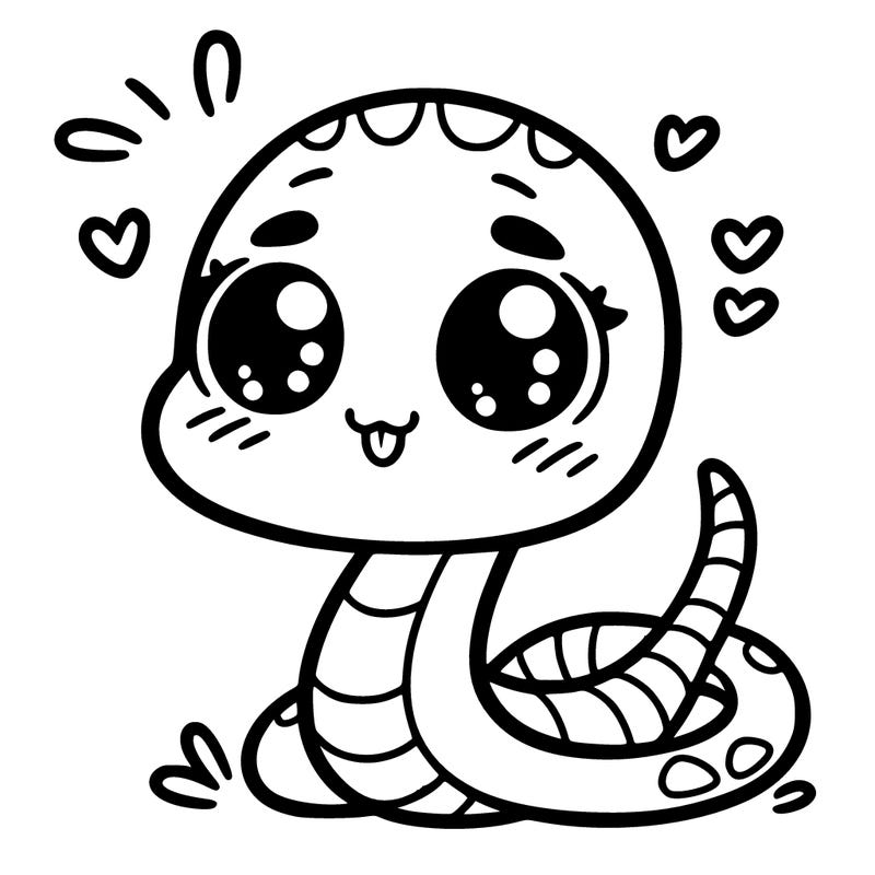 cute little animated snake
