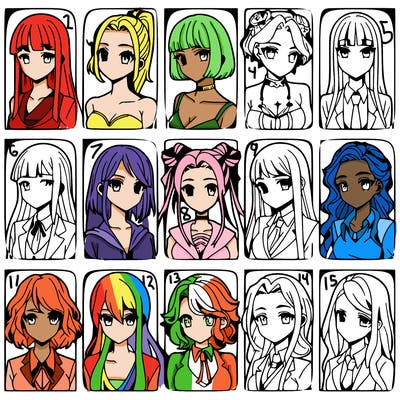 girls that look diffrent anime